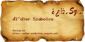 Ádler Szabolcs névjegykártya