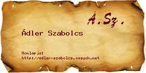 Ádler Szabolcs névjegykártya