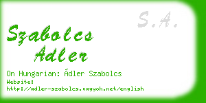 szabolcs adler business card