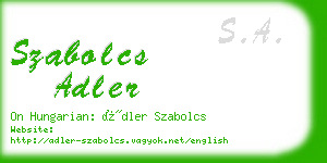 szabolcs adler business card